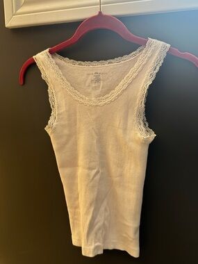 Brandy Melville Pink Lace-Trim Tank